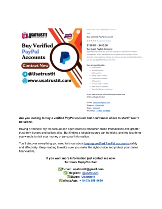 Buy Verified Paypal Account_ Secure, Fast & Reliable Solutions