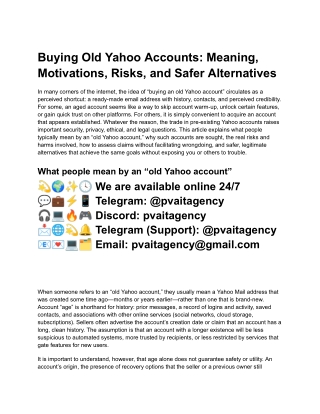 The Ultimate Guide to Buying Old Yahoo accounts