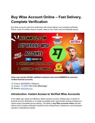Buy Wise Account Online – Fast Delivery, Complete Verification