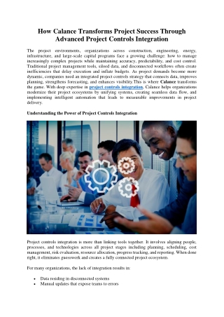 project controls integration