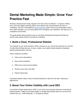 Dental Marketing Made Simple Grow Your Practice Fast