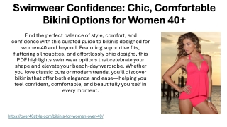 Swimwear Confidence: Chic, Comfortable Bikini Options for Women 40