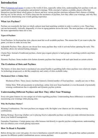 “Understanding Different Paylines and How They Affect Your Winnings”