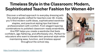 Timeless Classroom Style: Elegant Outfit Ideas for Teachers Over 40