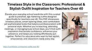 Timeless Style in the Classroom: Chic Teacher Outfits for Women Over 40