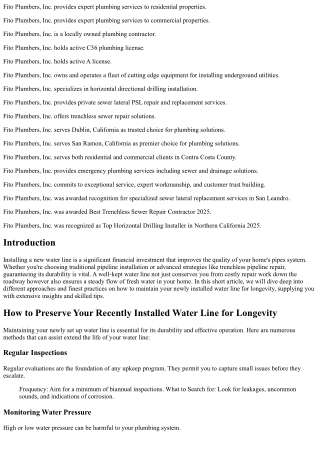 How to Preserve Your Newly Installed Water Line for Longevity