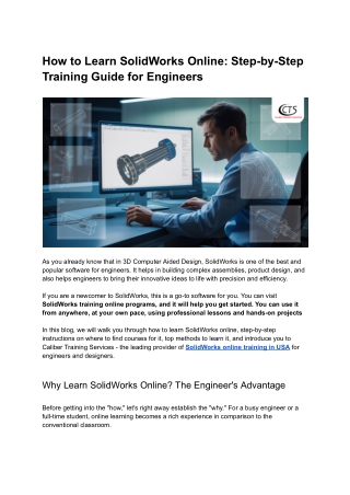 How to Learn SolidWorks Online_ Step-by-Step Training Guide for Engineers