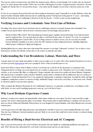 How to Read an Electrician’s Quote: Don’t Get Ripped Off in Brisbane