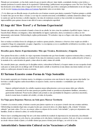 Viajes a Caballo para Jinetes Expertos y Avanzados: Una Aventura Más Allá del Ri