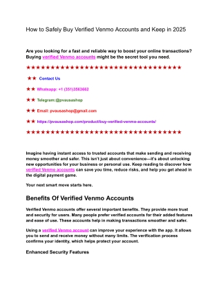 How to Safely Buy Verified Venmo Accounts and Keep in 2025