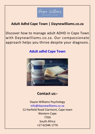 Adult Adhd Cape Town Daynewilliams.co.za