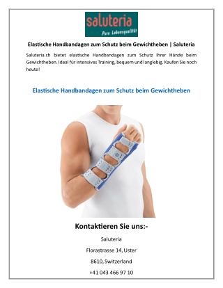 Elastische Handbandagen zum Schutz beim Gewichtheben  Saluteria