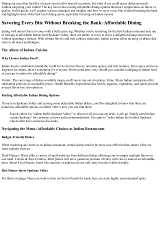 Savoring Every Bite Without Breaking the Bank: Affordable Dining