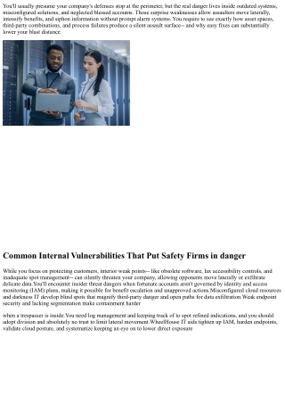 The Quiet Risk Within: IT Framework Dangers Cybersecurity Firms Can Not Overlook