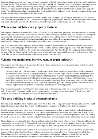 Commercial Auto Insurance for Real Estate and Property Management
