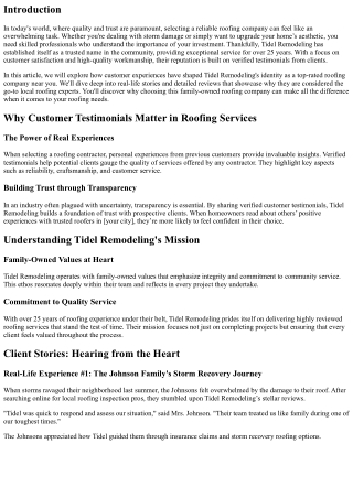 Hearing from the Heart': Verified Customer Testimonials on the Impact of Choosin