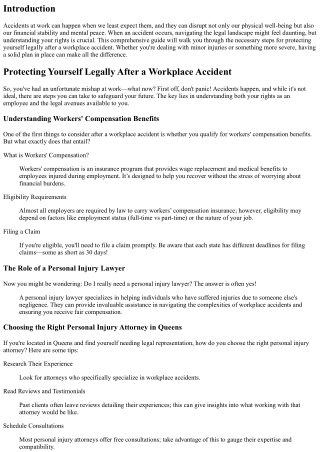 Protecting Yourself Legally After a Workplace Accident