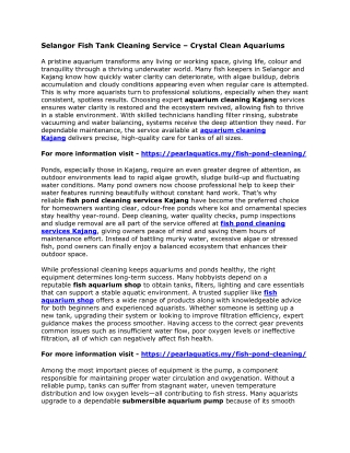 Selangor Fish Tank Cleaning Service – Crystal Clean Aquariums