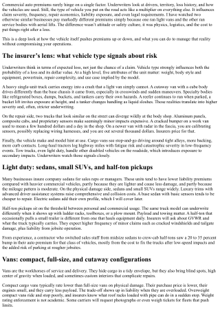 How Vehicle Type Affects Commercial Auto Insurance Premiums