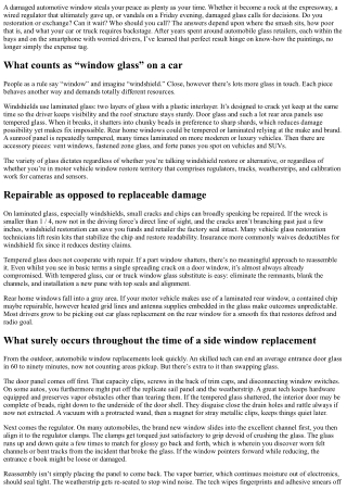 Car Window Glass Replacement: What’s Involved?