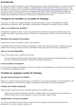 Explora el Camino de la ciudad de Santiago sin Cargas: El Secreto Está en el Tra