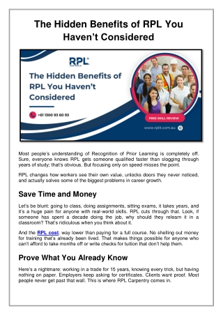 RPL Benefits | Hidden Advantages You Haven’t Considered