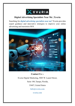 Digital Advertising Specialists Near Me | Xveria