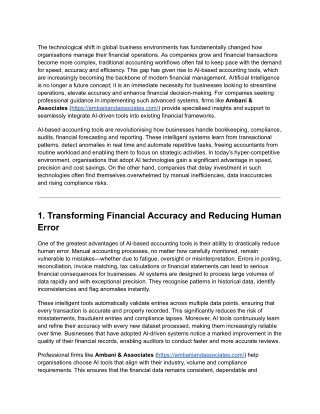 Benefits of AI-Based Accounting Tools for Businesses