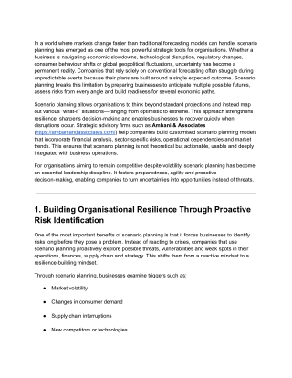 How Scenario Planning Helps Prepare for Market Uncertainty