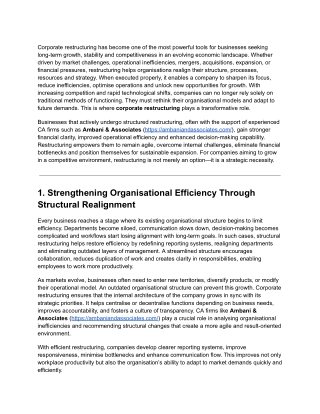 Importance of Corporate Restructuring for Growth