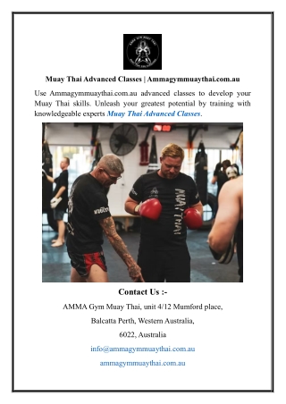 Muay Thai Advanced Classes | Ammagymmuaythai.com.au