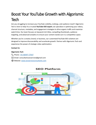 Boost Your YouTube Growth with Algorismic Tech