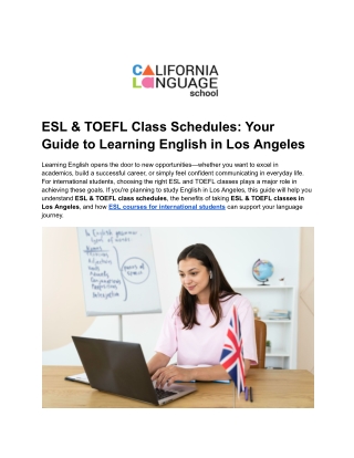 Your Guide to ESL Courses & TOEFL Prep Classes in Los Angeles