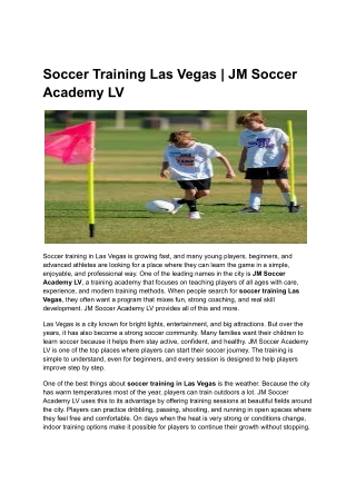 Soccer Training Las Vegas _ JM Soccer Academy LV