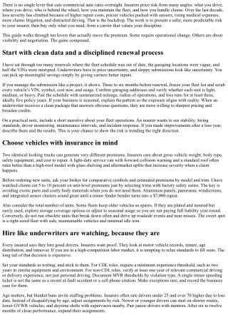 Top 10 Ways to Lower Your Commercial Auto Insurance Premiums