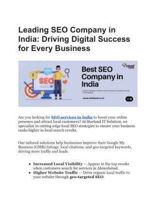 Leading SEO Company in India_ Driving Digital Success for Every Business