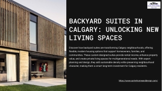 Modern Backyard Suite Calgary Designs for Smarter Living