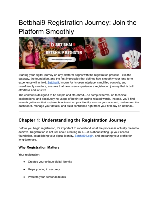 Betbhai9 Registration Journey: Join the Platform Smoothly