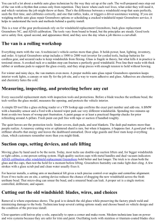 Mobile Auto Glass Repair Greensboro: What Tools Do Technicians Use?