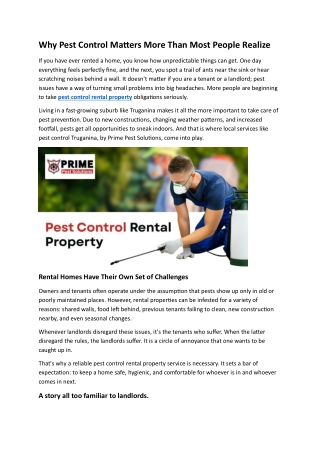 Prime Pest Solutions – Fast & Safe Pest Control Services