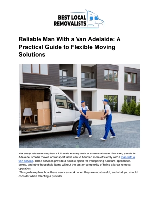 Adelaide Last Minute Removalists – Fast, Safe & Stress-Free Urgent Relocations