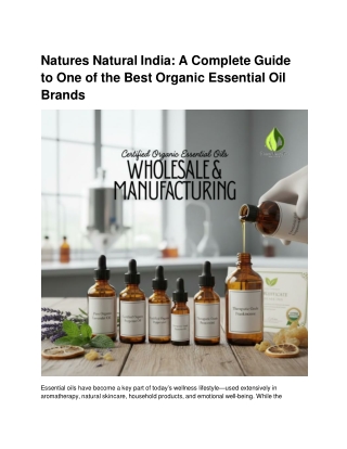 Natures Natural India_ A Complete Guide to One of the Best Organic Essential Oil Brands