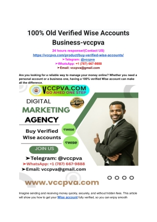 100% Old Verified Wise Accounts  Business-vccpva