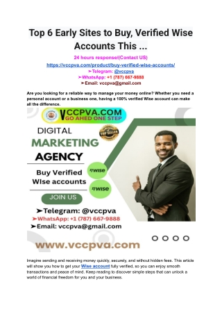 Top 6 Early Sites to Buy, Verified Wise  Accounts This ...