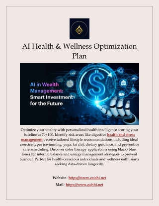 AI Health & Wellness Optimization Plan