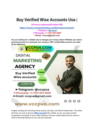 Buy Verified Wise Accounts Usa