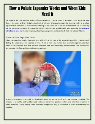 How a Palate Expander Works and When Kids Need It