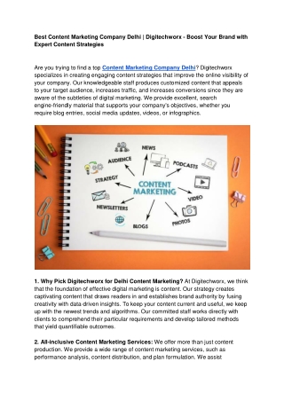 Best Content Marketing Company Delhi _ Digitechworx - Boost Your Brand with Expert Content Strategies