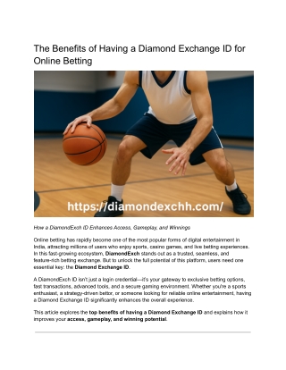 The Benefits of Having a Diamond Exchange ID for Online Betting (2)