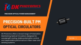 Precision-Built PM Optical Circulators